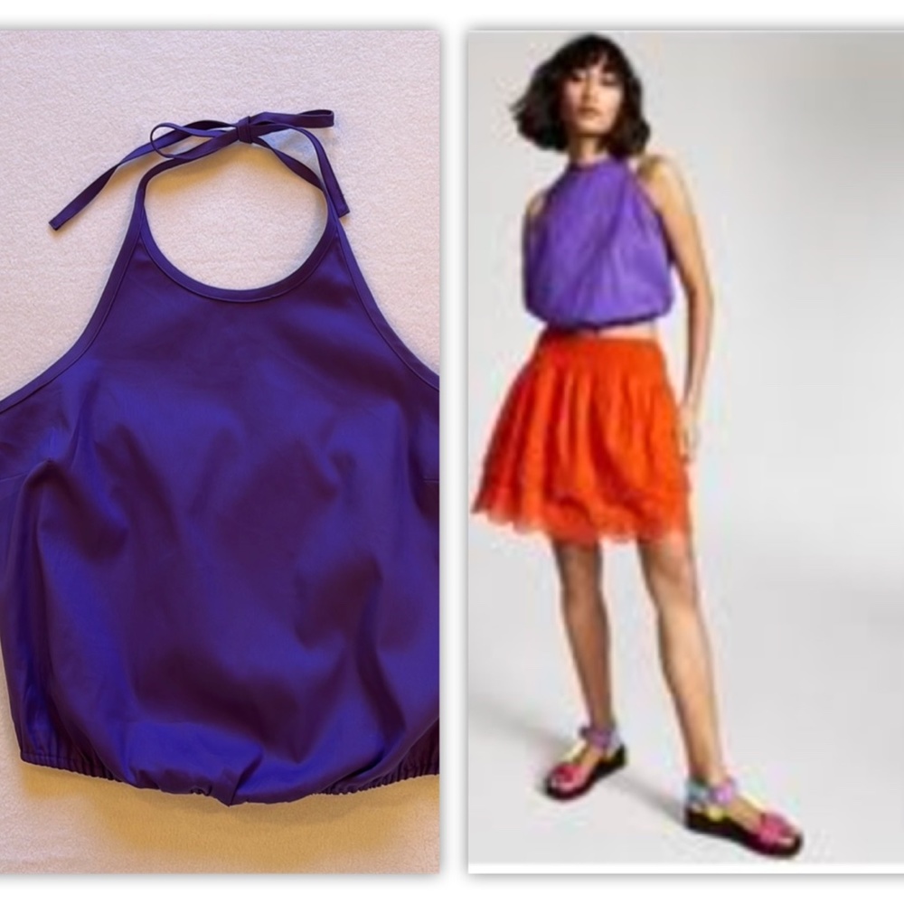 INC International Concepts Purple Halter Tank Top Small NEW